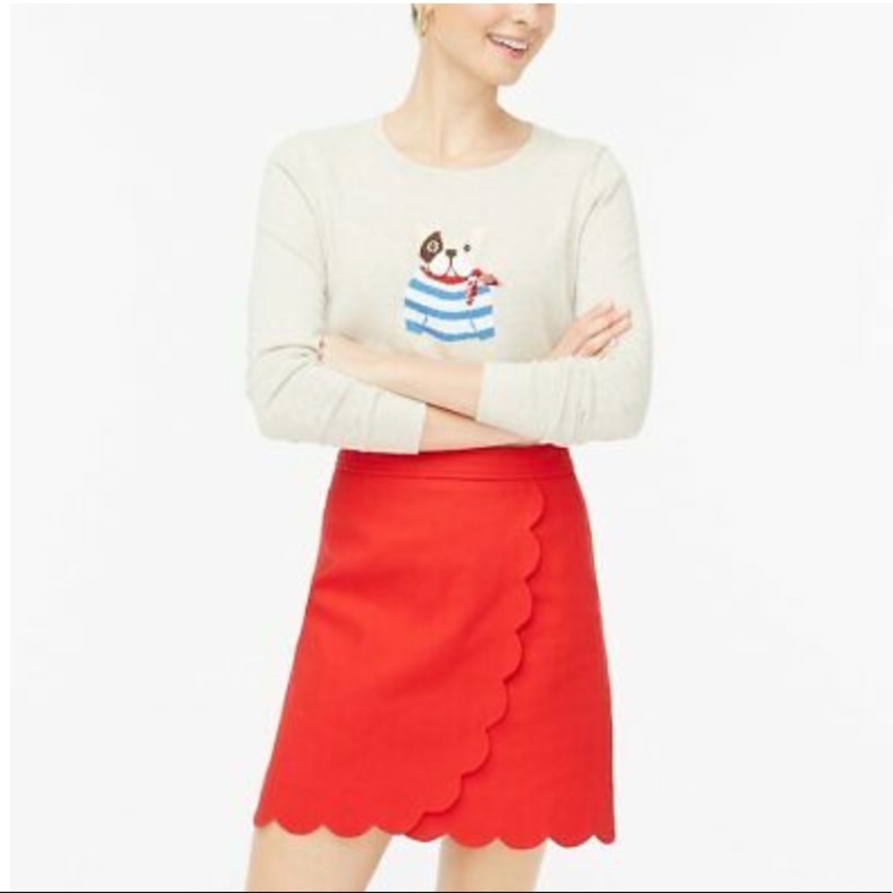 J. Crew Scalloped A-Line Skirt NWT
